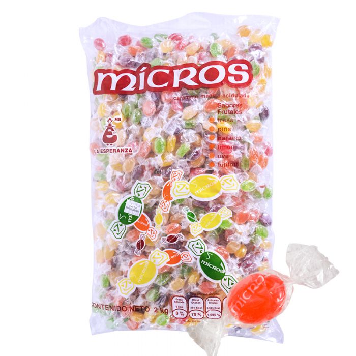 - Caramelo macizo de sabores Micros 2 kg - 1