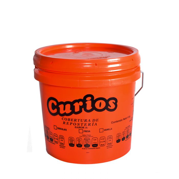  - Cobertura para repostería sabor chocolate Curios 4 kg - 1